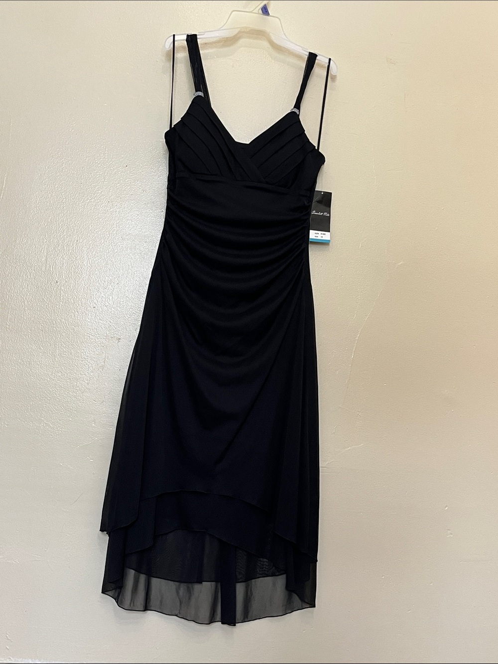 Scarlett Nite Black High-Low Spaghetti Strap Dress